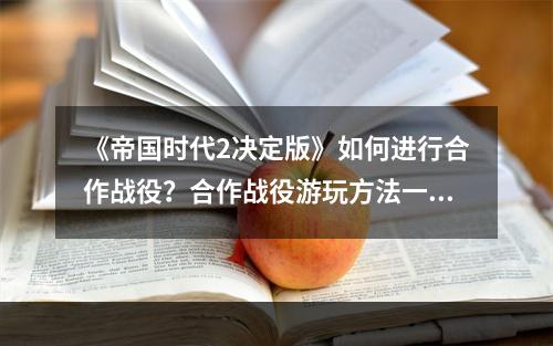 《帝国时代2决定版》如何进行合作战役？合作战役游玩方法一览--游戏攻略网