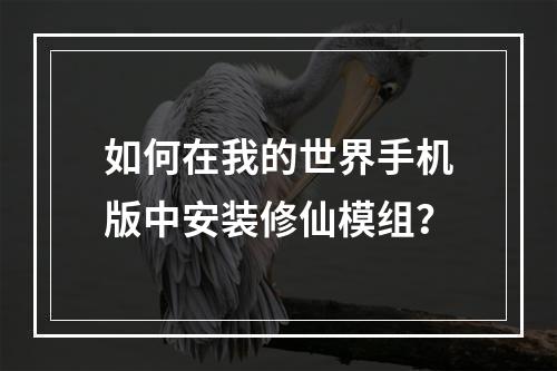 如何在我的世界手机版中安装修仙模组？