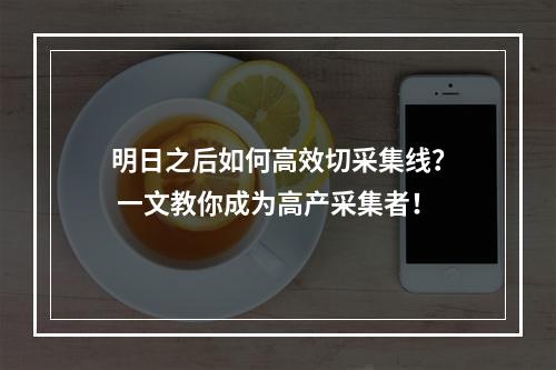 明日之后如何高效切采集线？ 一文教你成为高产采集者！