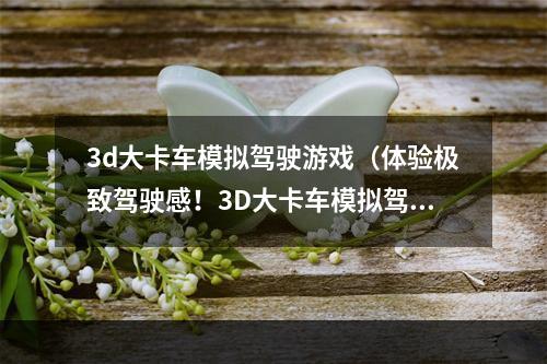 3d大卡车模拟驾驶游戏（体验极致驾驶感！3D大卡车模拟驾驶游戏攻略）