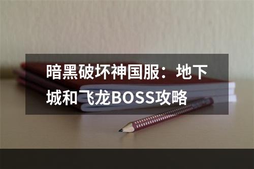 暗黑破坏神国服：地下城和飞龙BOSS攻略