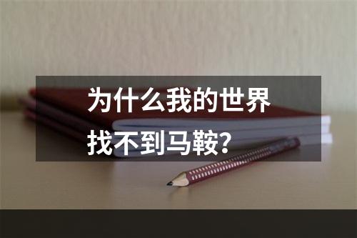 为什么我的世界找不到马鞍？