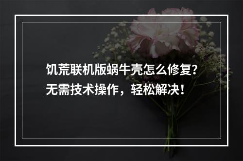 饥荒联机版蜗牛壳怎么修复？无需技术操作，轻松解决！