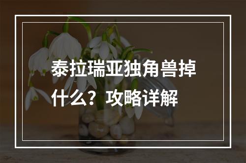 泰拉瑞亚独角兽掉什么？攻略详解