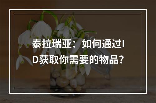 泰拉瑞亚：如何通过ID获取你需要的物品？