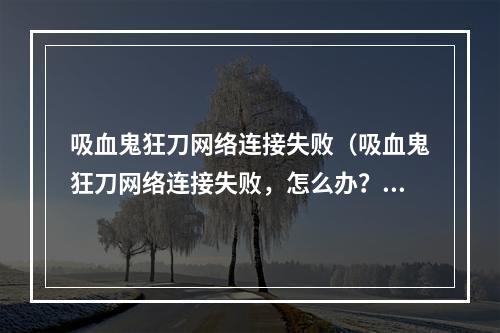 吸血鬼狂刀网络连接失败（吸血鬼狂刀网络连接失败，怎么办？）