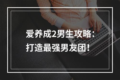 爱养成2男生攻略：打造最强男友团！