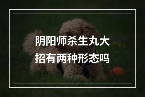 阴阳师杀生丸大招有两种形态吗