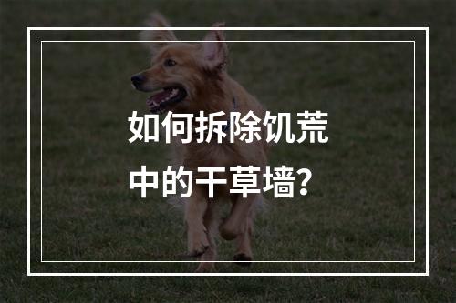 如何拆除饥荒中的干草墙？