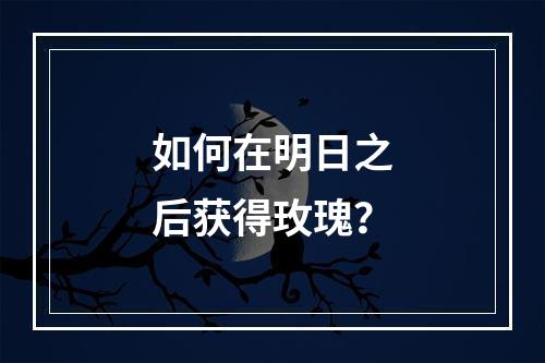 如何在明日之后获得玫瑰？