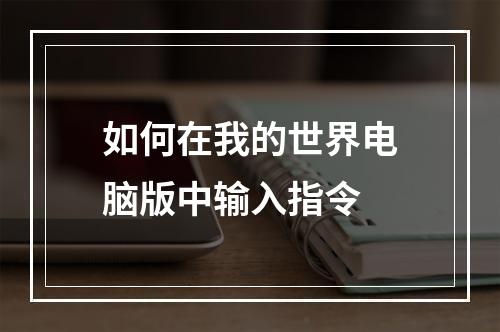 如何在我的世界电脑版中输入指令