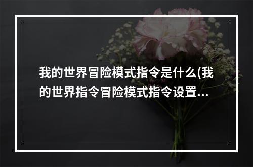 我的世界冒险模式指令是什么(我的世界指令冒险模式指令设置范围)