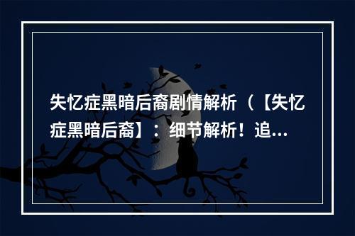 失忆症黑暗后裔剧情解析（【失忆症黑暗后裔】：细节解析！追剧攻略必备！）