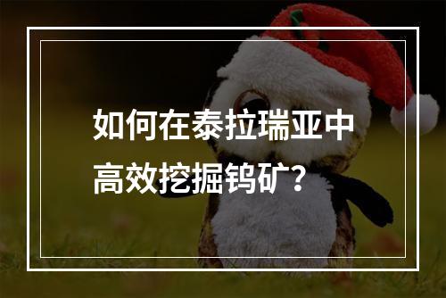 如何在泰拉瑞亚中高效挖掘钨矿？