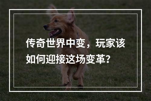 传奇世界中变，玩家该如何迎接这场变革？