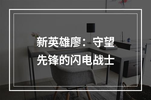 新英雄廖：守望先锋的闪电战士