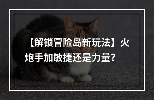 【解锁冒险岛新玩法】火炮手加敏捷还是力量？