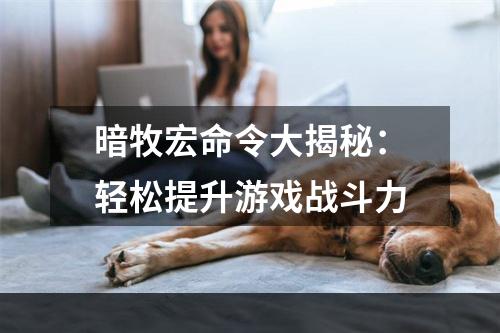 暗牧宏命令大揭秘：轻松提升游戏战斗力