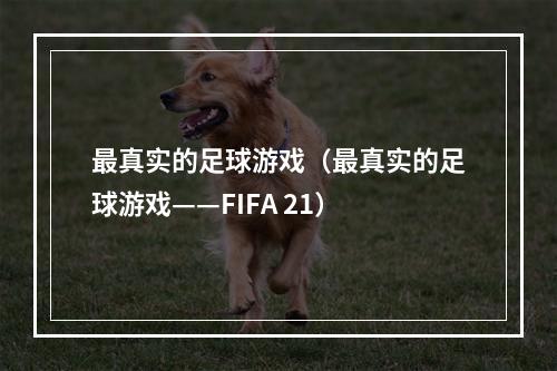 最真实的足球游戏（最真实的足球游戏——FIFA 21）