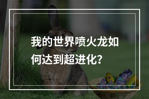 我的世界喷火龙如何达到超进化？