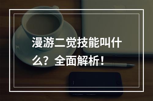 漫游二觉技能叫什么？全面解析！