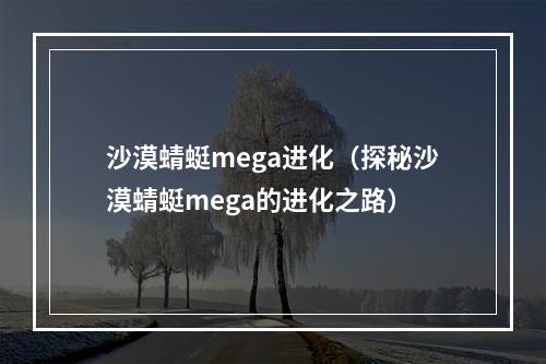 沙漠蜻蜓mega进化（探秘沙漠蜻蜓mega的进化之路）