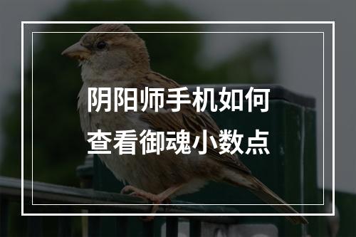 阴阳师手机如何查看御魂小数点