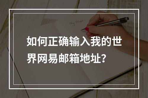 如何正确输入我的世界网易邮箱地址？