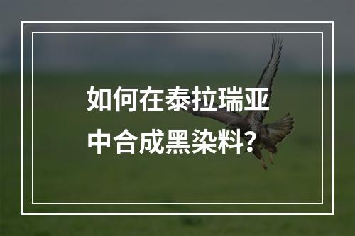 如何在泰拉瑞亚中合成黑染料？