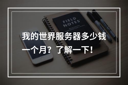 我的世界服务器多少钱一个月？了解一下！