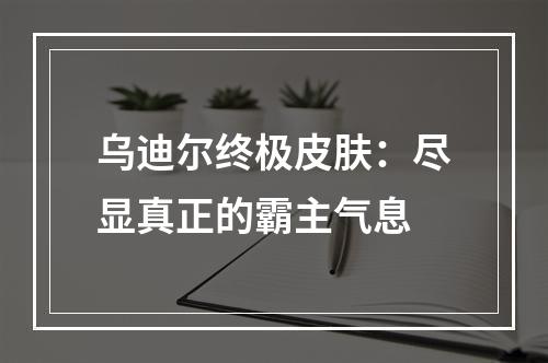 乌迪尔终极皮肤：尽显真正的霸主气息