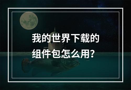 我的世界下载的组件包怎么用？