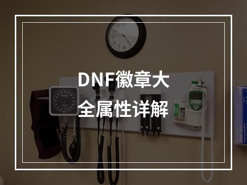 DNF徽章大全属性详解