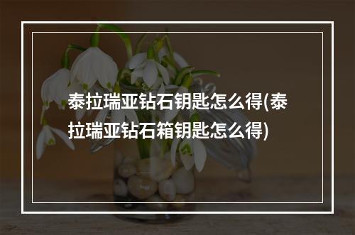 泰拉瑞亚钻石钥匙怎么得(泰拉瑞亚钻石箱钥匙怎么得)