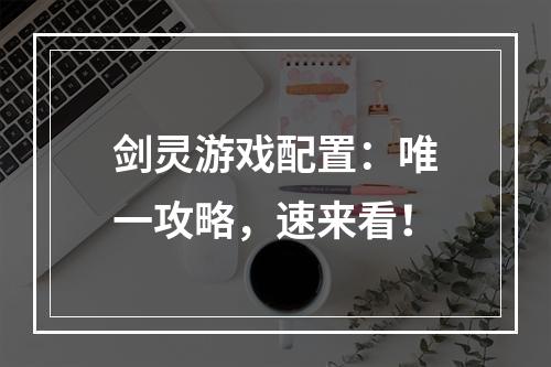 剑灵游戏配置：唯一攻略，速来看！