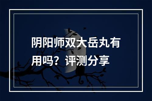 阴阳师双大岳丸有用吗？评测分享