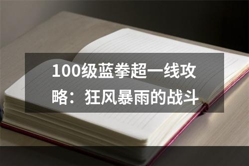 100级蓝拳超一线攻略：狂风暴雨的战斗