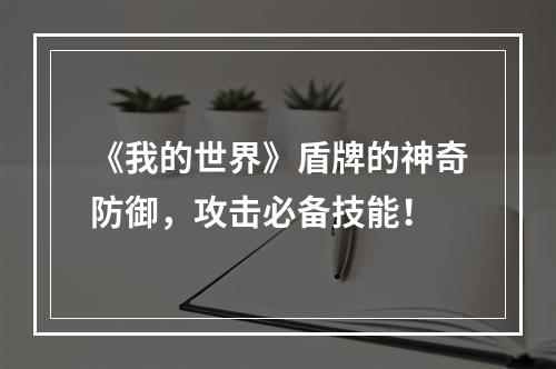 《我的世界》盾牌的神奇防御，攻击必备技能！