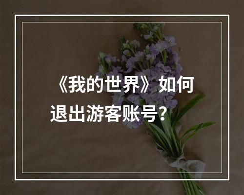 《我的世界》如何退出游客账号？