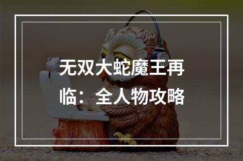 无双大蛇魔王再临：全人物攻略