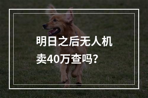 明日之后无人机卖40万查吗？