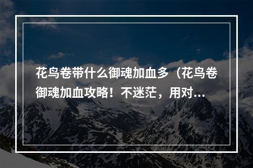 花鸟卷带什么御魂加血多（花鸟卷御魂加血攻略！不迷茫，用对御魂，成就大神！）