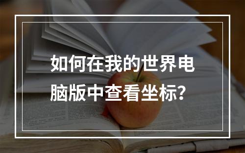 如何在我的世界电脑版中查看坐标？