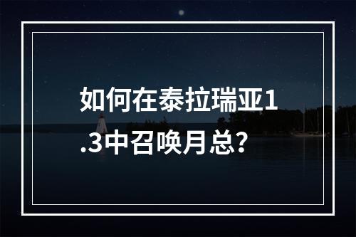 如何在泰拉瑞亚1.3中召唤月总？