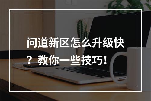 问道新区怎么升级快？教你一些技巧！