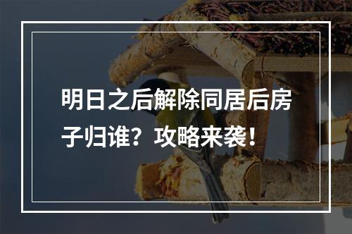 明日之后解除同居后房子归谁？攻略来袭！