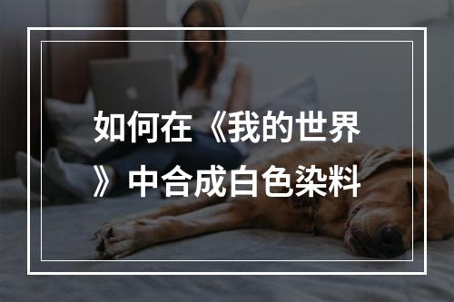 如何在《我的世界》中合成白色染料