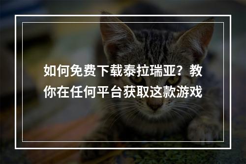 如何免费下载泰拉瑞亚？教你在任何平台获取这款游戏