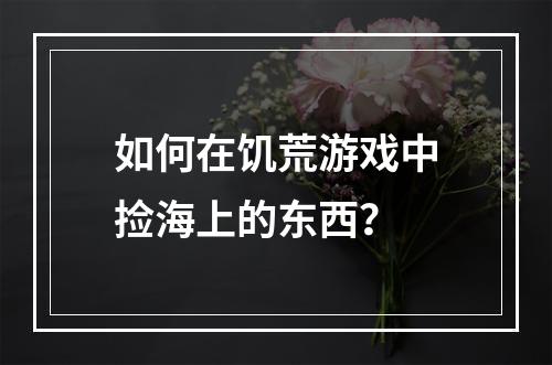 如何在饥荒游戏中捡海上的东西？