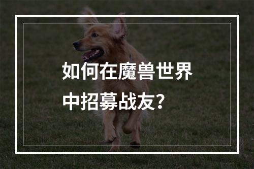 如何在魔兽世界中招募战友？